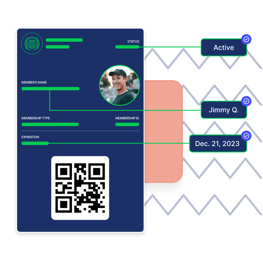 product screenshot from digital membership card.