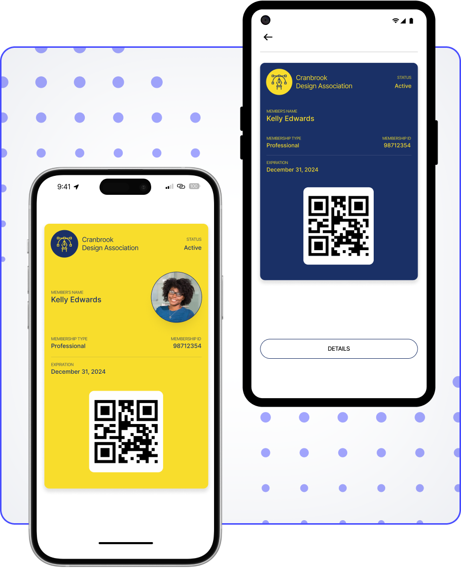 2 Phones with Digital Membership Cards
